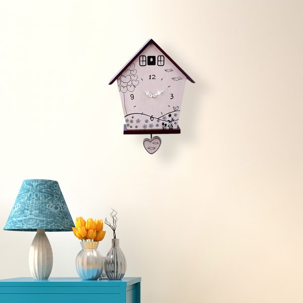 White Small Wooden Cuckoo Clock