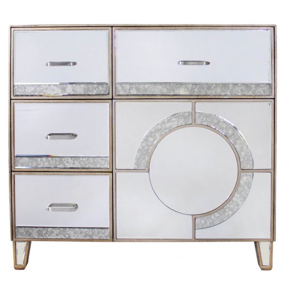 Parisian Mirrored Storage Cabinet with Drawers