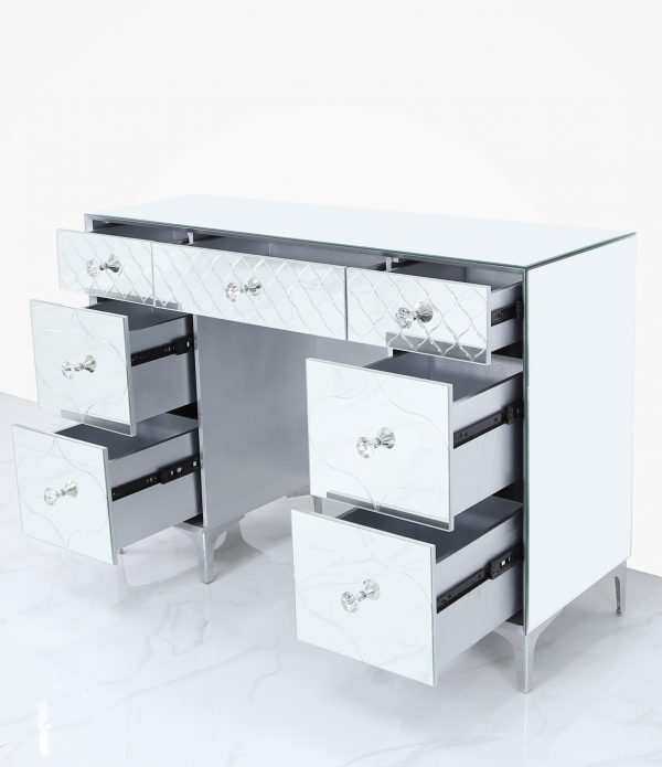 Venetian Mirrored Dressing Table with 7 Drawers