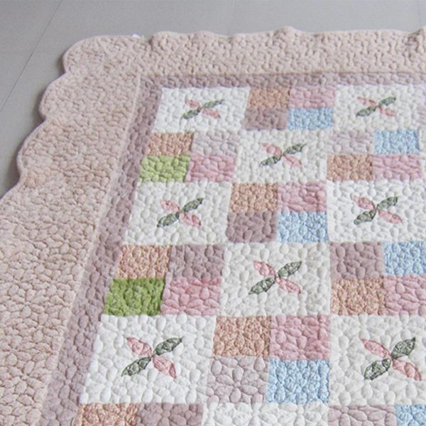 Beige Contemporary Patchwork Rug In Velvet - Image 4