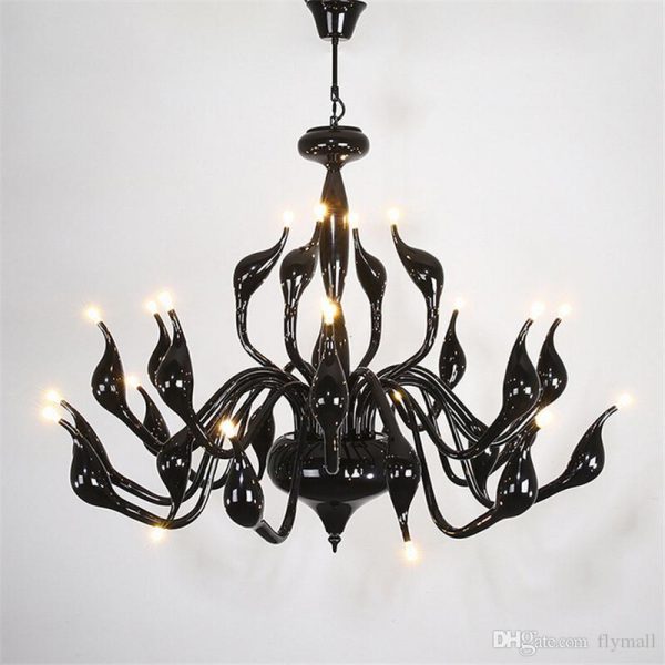 Ceiling Lights Swan Design Chandelier - Black