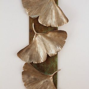 Golden Wrought Metal Leaves Wall Art