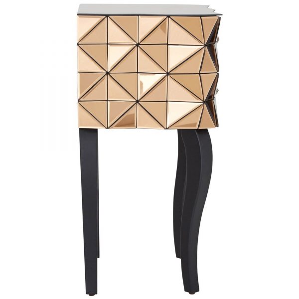 Venetian Mirror Rose Gold Bedside Table - Image 4