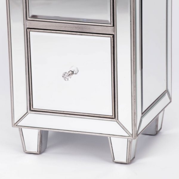 Compact Mirror Side Table with drawer
