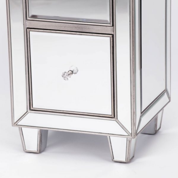 Compact Mirror Side Table with drawer - Image 3