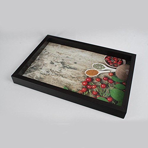 Dark Brown Spices and Chillies Themed Serving Tray