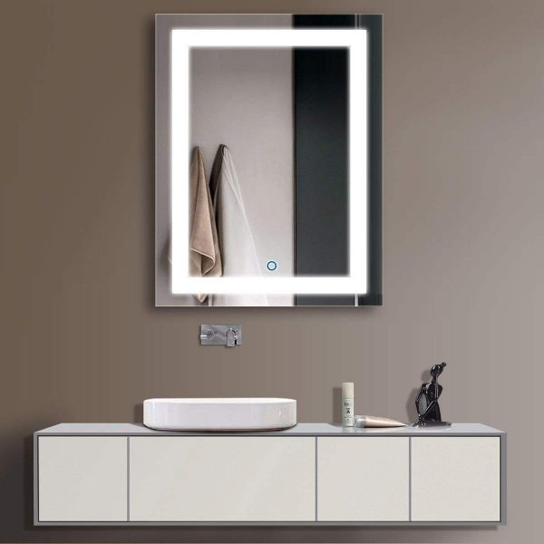 Rectangular LED Wall Mirror with Touch Button