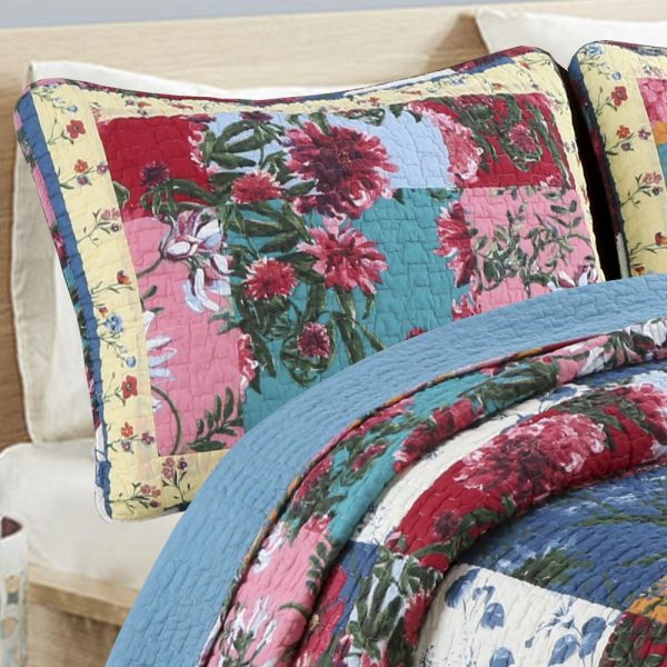 Multicolor Floral Patchwork Quilt - Image 3