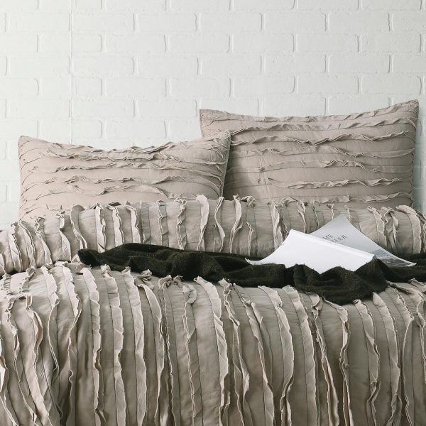 Ruffle Brown Cotton Bedspread