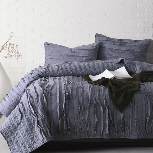 Grey Ruffles Cotton Quilt