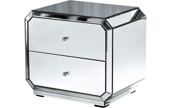 Mirrored Side Table with Chiseled Edge - Image 5
