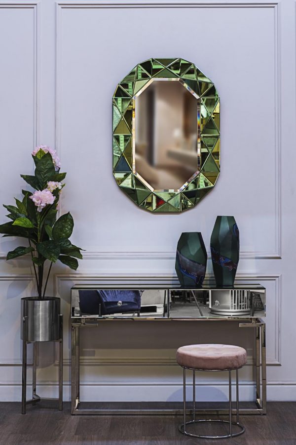 Designer Mirror Console With Two Drawers