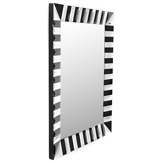 Clear Black Wall Mirror Gingham Style