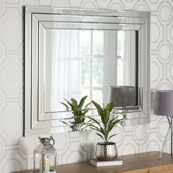 Contemporary Rectangle Wall Mirror Sicily Style