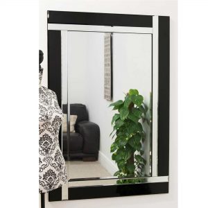 Large Contemporary Black Venetian Mirror