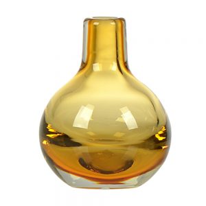 Small Amber Glass Flower Vases