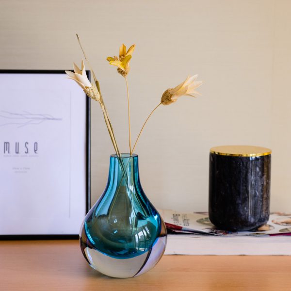Small Blue Glass Flower Vases