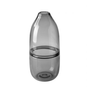 Unique Grey Ripple Design Vase by Casamotion