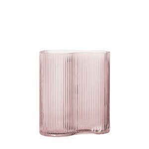 Abstract Pink Glass Flower Vase Mouth Blown