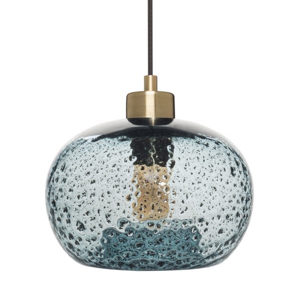 Unique Design Casamotion Small Recycle Blue Sandy Glass Pendant Light for Decoration