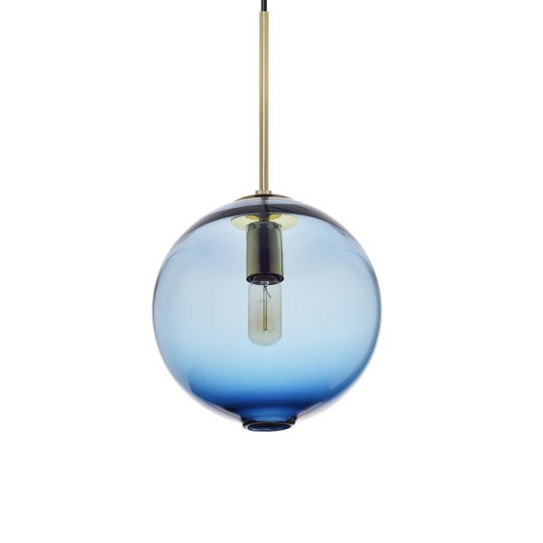 Blue Globe Pendant Light Handblown