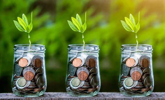 Jars looking pretty with coins