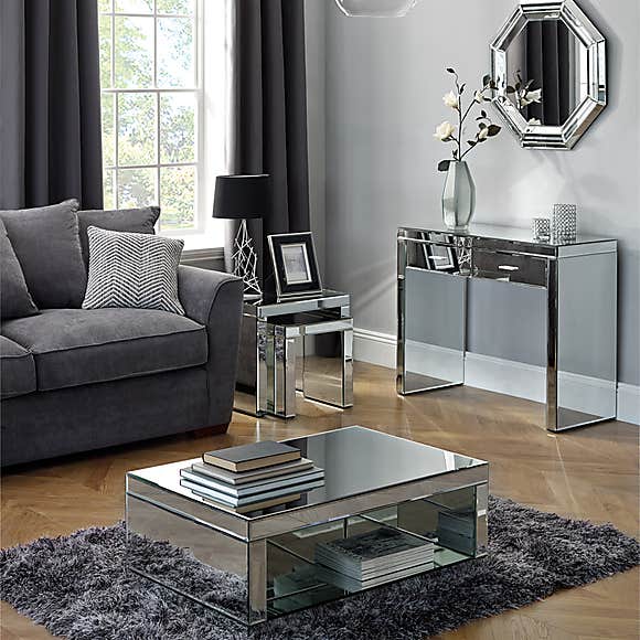 Four Unique Mirrored Furniture Ideas, Mirror Coffee Table Decor Ideas