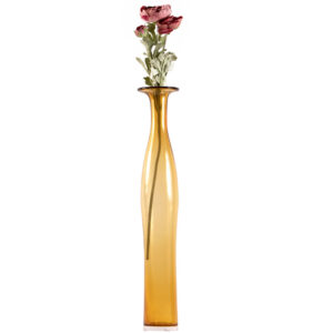 Bottle Yellow Flower vase - Murano