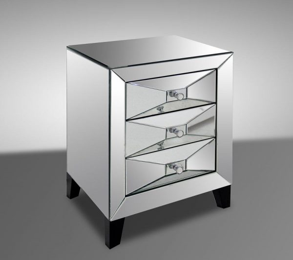 Warwick Contemporary Mirrored Bedside Table