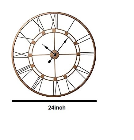 Golden Metal Round Clock 24 Inch