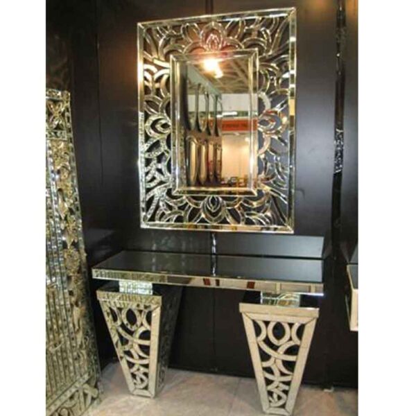 Modern Venetian Decorative Mirror With Console Table