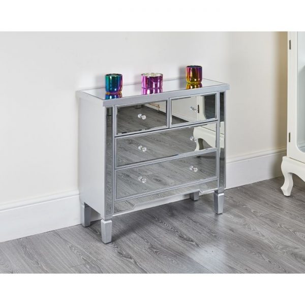 FLORENCE MIRRORED FOUR DRAWER CHEST
