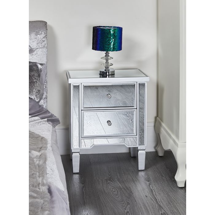 Florence Mirrored Bedside Table All, Bedside Mirror Table