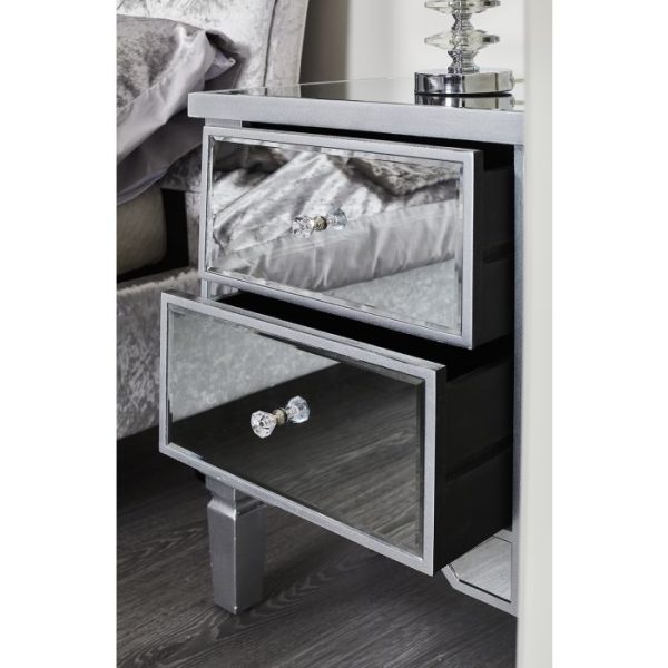 FLORENCE MIRRORED BEDSIDE TABLE