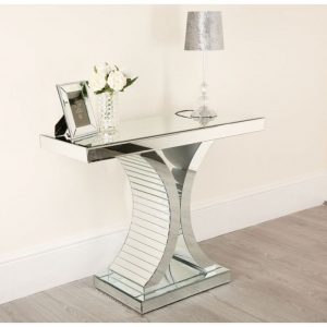C Frame Mirrored Console Table