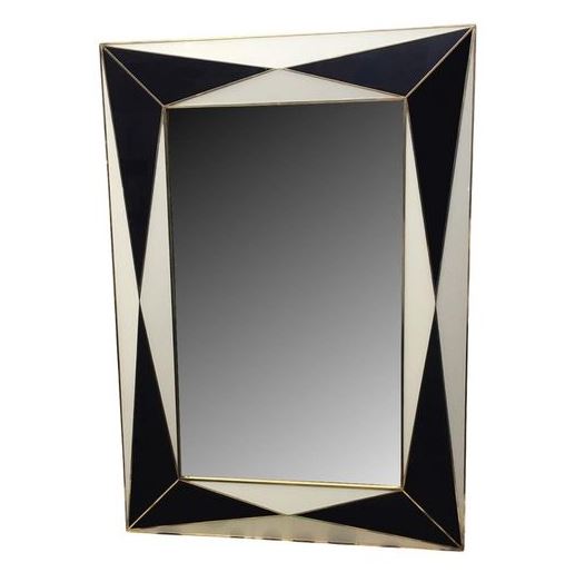 Silver And Black Cuboid Mirror Three Dimensional Wall Mirror