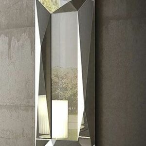 Silver Fashion Cuboid Frame Three Dimensional Wall Mirror