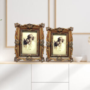 Table Photo Frame Set Of 2 - Vintage Golden