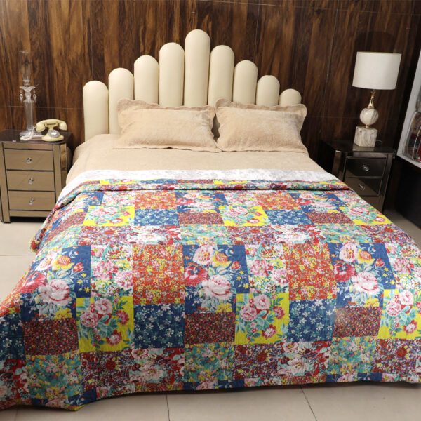 Patchwork print colourful quilt