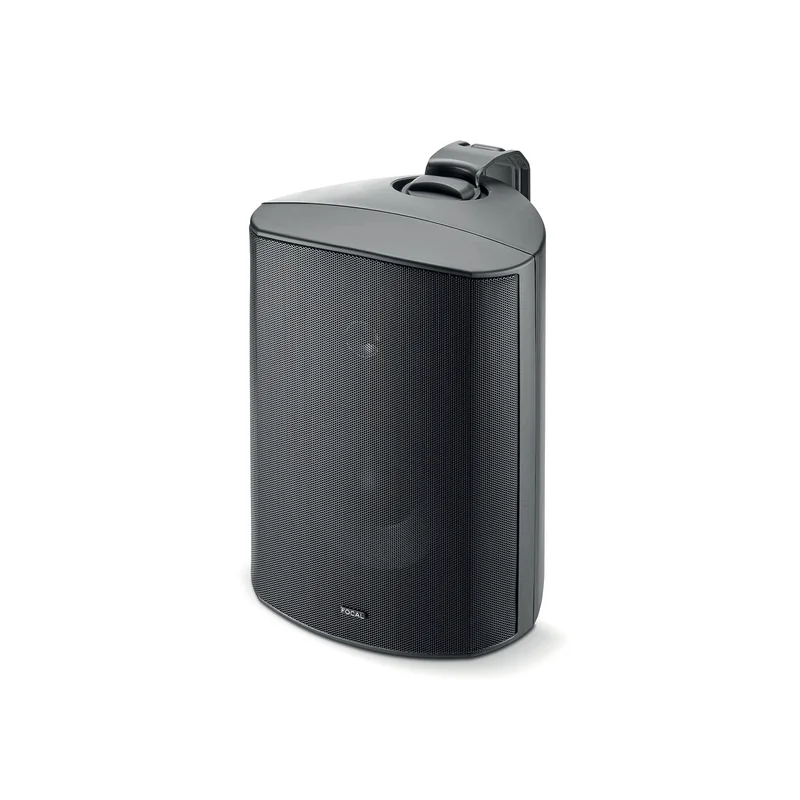 Black Focal 100 OD6-T outdoor loudspeaker with mounting bracket