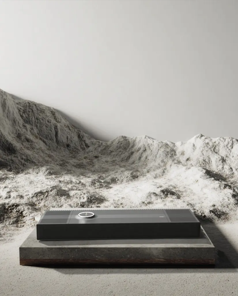Focal Mu-so Hekla in a sculptural mountain-inspired setting