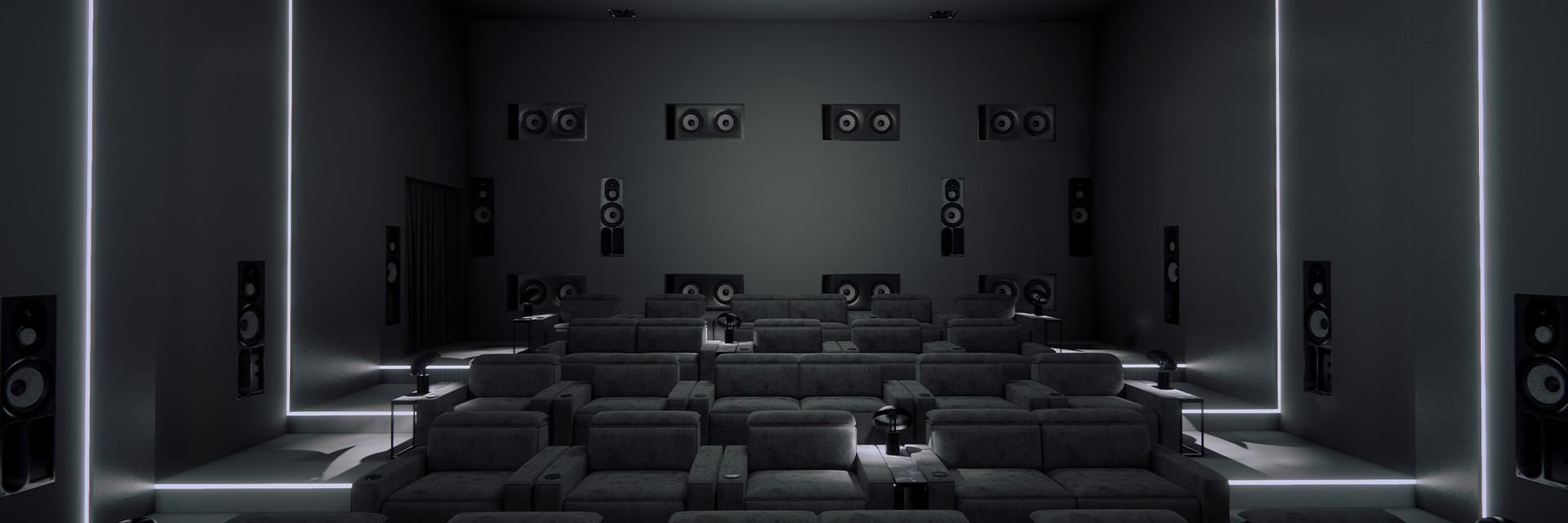 Focal Utopia Cinema manufacturer visual showing a dedicated cinema speaker layout