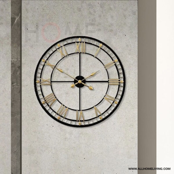 Designer Roman Metallic Wall Clock