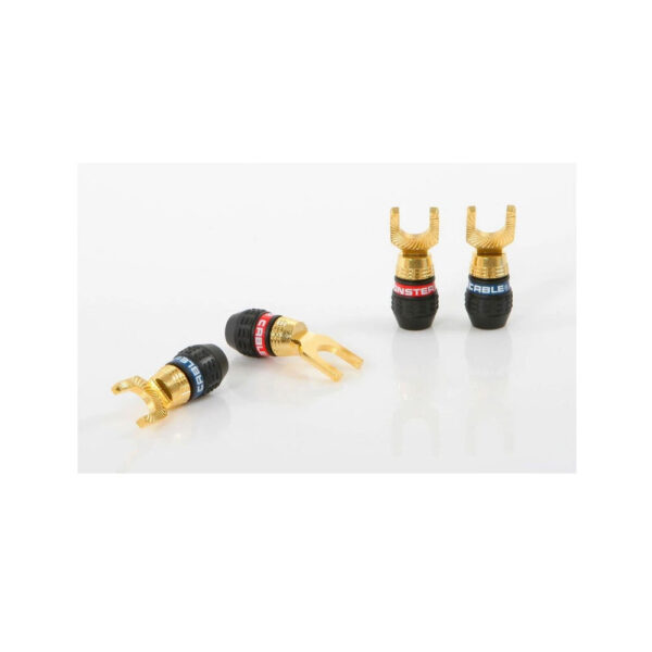 Monster Quick Lock MKII Gold Angled Spade Connectors (2 Pair)