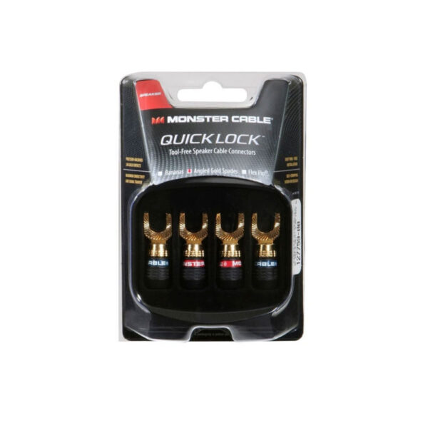 Monster Quick Lock MKII Gold Angled Spade Connectors (2 Pair)