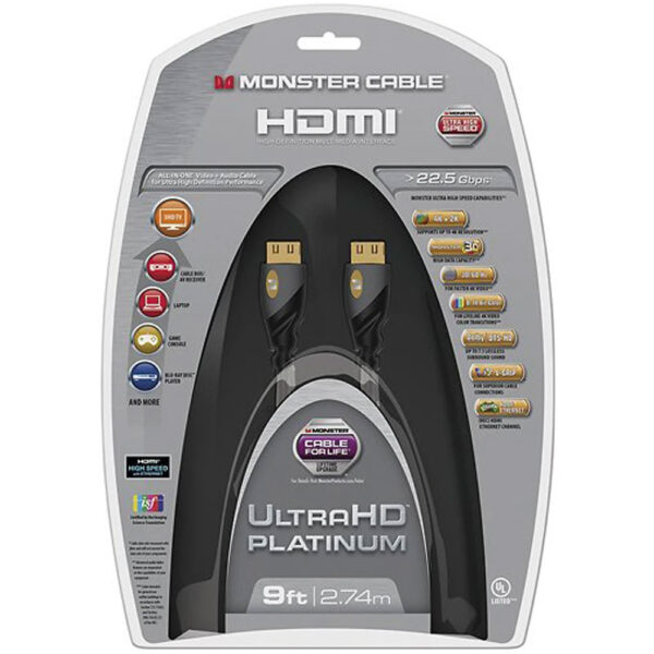 Monster Platinum Ultra High Speed HDMI Cable with Ethernet - Multilingual - Image 3