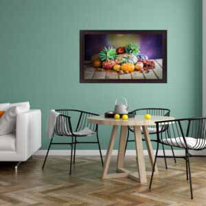 Dining Room with fruit painting